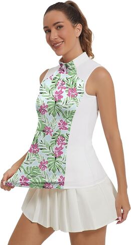 Women's Sleeveless Golf Shirts Moisture Wicking Tank Top Printed Polo Tennis Athletic Running Shirt in Saudi Arabia