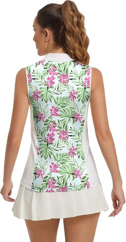 Women's Sleeveless Golf Shirts Moisture Wicking Tank Top Printed Polo Tennis Athletic Running Shirt in Saudi Arabia