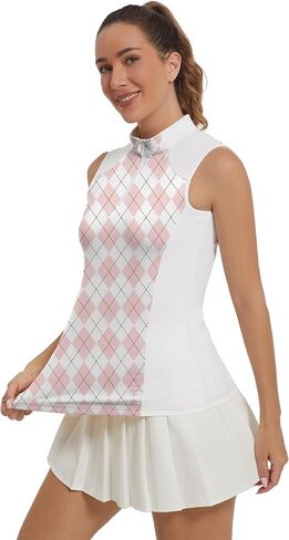 Women's Sleeveless Golf Shirts Moisture Wicking Tank Top Printed Polo Tennis Athletic Running Shirt in Saudi Arabia
