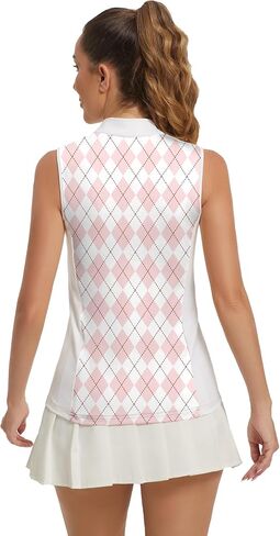 Women's Sleeveless Golf Shirts Moisture Wicking Tank Top Printed Polo Tennis Athletic Running Shirt in Saudi Arabia