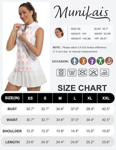 Women's Sleeveless Golf Shirts Moisture Wicking Tank Top Printed Polo Tennis Athletic Running Shirt in Saudi Arabia