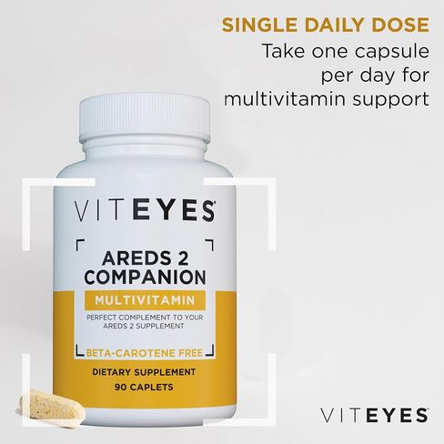 Viteyes Classic AREDS 2 Companion Beta-Carotene Free Multivitamin Supplement, Comprehensive Multivitamin Formula for AREDS 2 Users, 90 Caplets in Saudi Arabia