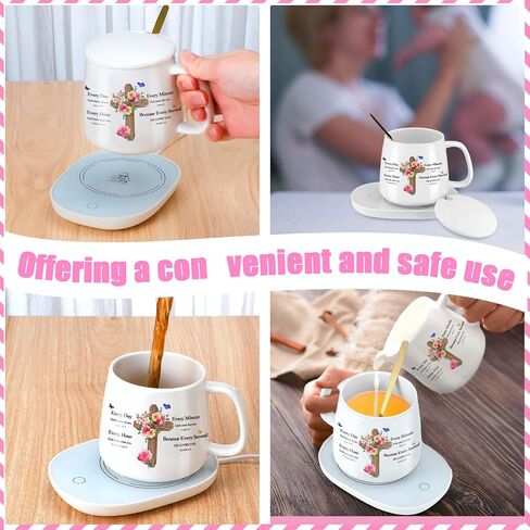 Suclain Christian Coffee Mug with Warmer Set for Women 13.5 oz Coffee Cup Mug Warmer for Desk Inspirational Electric Cup Warmer with Auto Shut Off for Home Office Mother Teacher Gifts(Cross) in Saudi Arabia