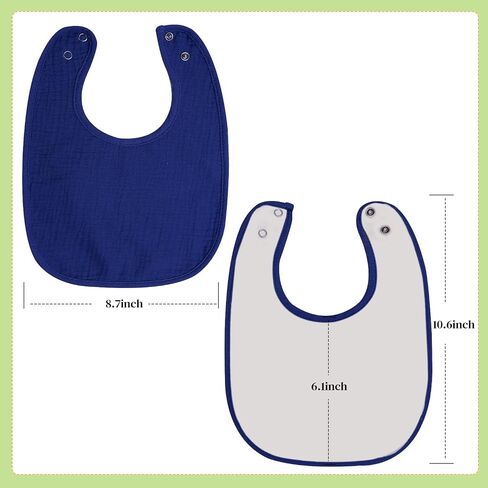 10 Pack Baby Bibs, 5 Solid Colors Muslin Baby Bibs for Unisex Boys Girls, Baby Bibs for Drooling and Teething in Saudi Arabia