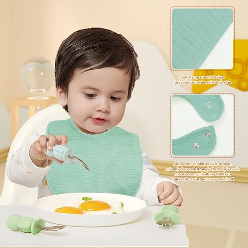 10 Pack Baby Bibs, 5 Solid Colors Muslin Baby Bibs for Unisex Boys Girls, Baby Bibs for Drooling and Teething in Saudi Arabia
