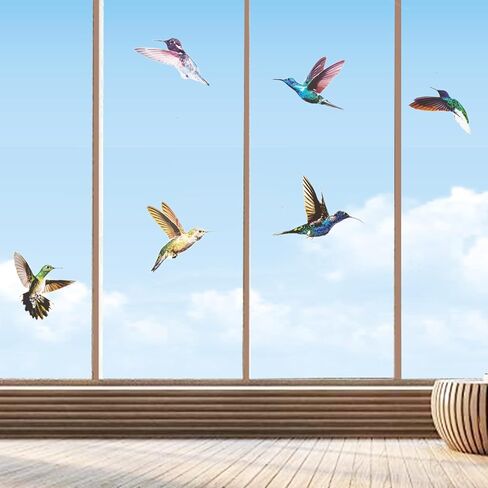 ملصقات نافذة الطيور المضادة للتصادمات، باب زجاجي لحماية الطيور وحفظها، الطائر الطنان (6 قطع) in Kuwait