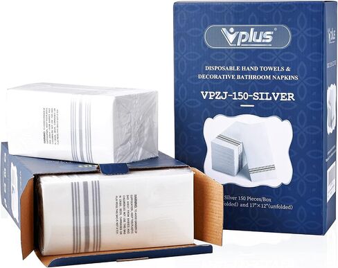 Vplus 150 Pack Guest Towels Disposable Bathroom, Decorative Bathroom Napkins, Soft, and Absorbent Disposable Paper Hand Towel for Dinners, Kitchen, Parties, Weddings, Christmas Party in Saudi Arabia