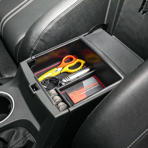 TACOBRO Organizer Compatible with Ford Ranger Center Console 2019 2020 2021 2022 2023 XL XLT Lariat Accessories, Armrest Divider Secondary Storage Insert Tray ABS Materials Red in Kuwait