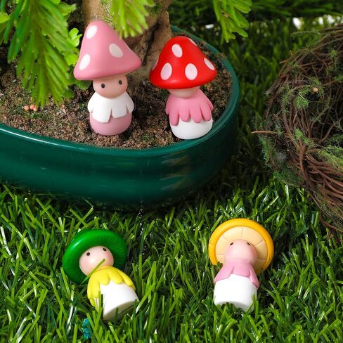 4PCS Mini Mushroom Cute Car Accessories, Rear View Mirror Dashboard Decorations Kawaii Mushrooms Auto Decor Resin Car Interior Accessories for Car Garden Home Car Mirror Interior Decors in Saudi Arabia