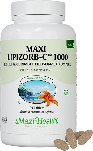 Liposomal Vitamin C - Liposomal VIT C - 1000mg Tablets with Digestive Blend - Highly Absorbable High Dose VitaminC - Non GMO Kosher Vegetarian Doctor-Formulated Immune Support Supplement (90 Count) in Kuwait
