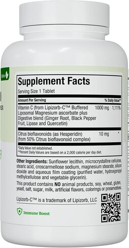 Liposomal Vitamin C - Liposomal VIT C - 1000mg Tablets with Digestive Blend - Highly Absorbable High Dose VitaminC - Non GMO Kosher Vegetarian Doctor-Formulated Immune Support Supplement (90 Count) in Kuwait