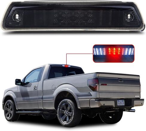 ضوء الفرامل الثالث مناسب لفورد F-150 2009-2014 ضوء إيقاف عالي LED لسقف الكابينة الخلفي في المنتصف جبل الفرامل إيقاف الذيل ضوء البضائع (كروم + عدسة شفافة) in Kuwait