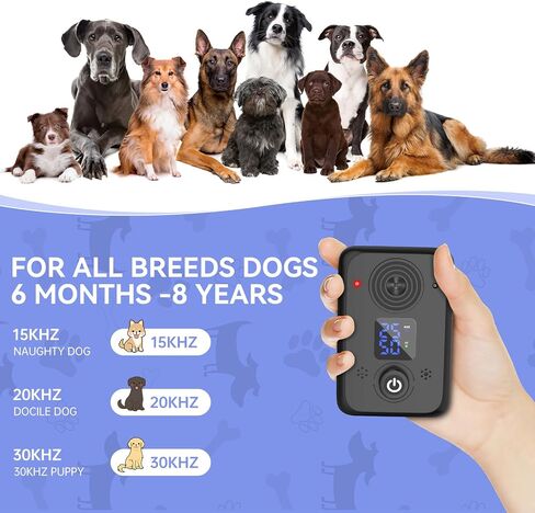 Anti Barking Device - 50 Ft Rechargeable bark box, 3 Adjustable Levels, bark box for barking dogs, stop dog barking device, Safe Dog Bark Training Device for Indoor & Outdoor Ultrasonic Dog Deterrent in Saudi Arabia
