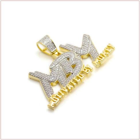 Hip Hop DJ Plated 18K Gold Ice Out Crystal Letter Pendant Chain Necklace in Saudi Arabia