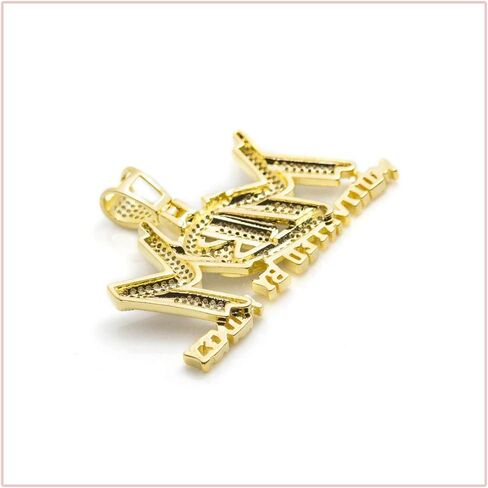 Hip Hop DJ Plated 18K Gold Ice Out Crystal Letter Pendant Chain Necklace in Saudi Arabia