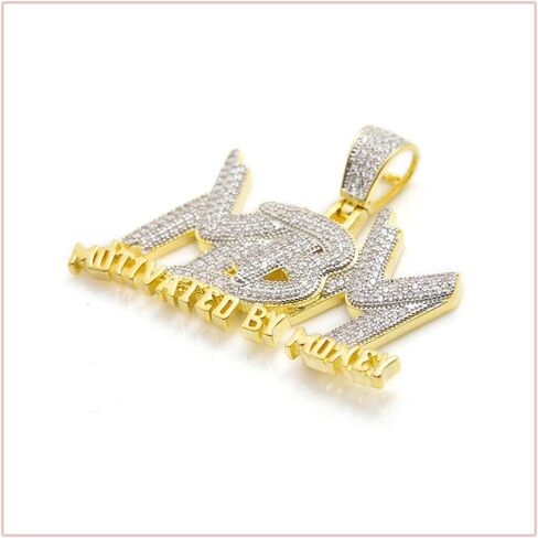 Hip Hop DJ Plated 18K Gold Ice Out Crystal Letter Pendant Chain Necklace in Saudi Arabia