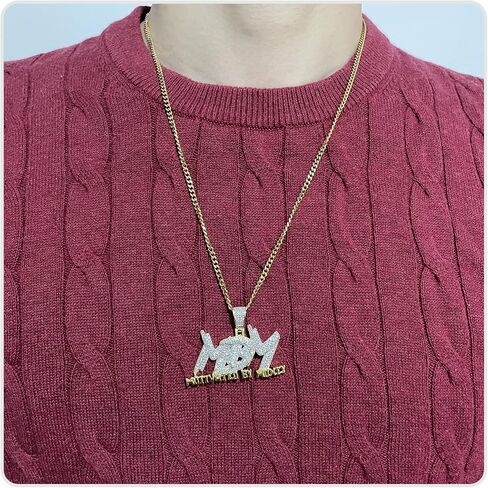 Hip Hop DJ Plated 18K Gold Ice Out Crystal Letter Pendant Chain Necklace in Saudi Arabia