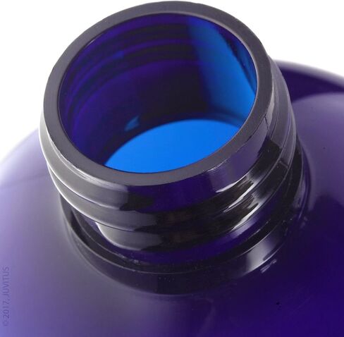 JUVITUS 16 oz / 500 ml Cobalt Blue Slim PET Plastic Bottles (BPA Free) (12 pack) (Black Disc Cap Lid) in Saudi Arabia