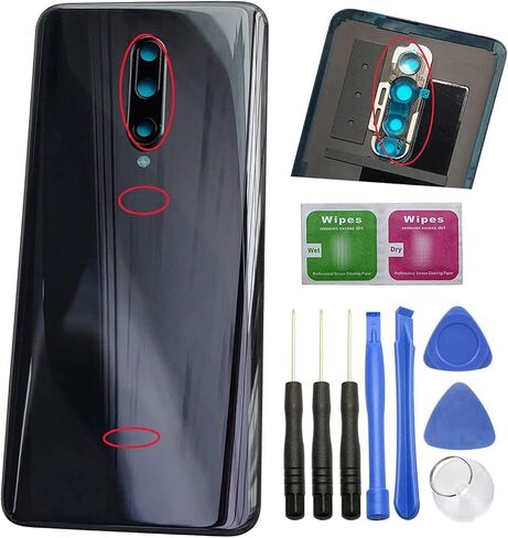 بديل غطاء الباب الزجاجي الخلفي لهاتف OnePlus 7 Pro لهاتف OnePlus 7 Pro 6.67 بوصة GM1911 GM1913 GM1917 GM1910 GM1915، عدسة زجاجية للكاميرا/فلاش (ليس لهاتف OnePlus 7 6.41 بوصة) (رمادي مرآة) in Kuwait