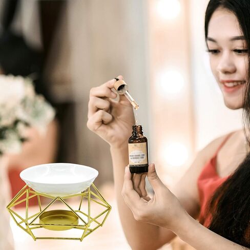 موقد الزيوت العطرية السيراميك والحديد الشمع المذاب شمعة ذهبية الشمع دفئا Tealight شمعة حامل رائحة الناشر للمنزل غرفة نوم غرفة المعيشة الهدايا والديكور in Kuwait