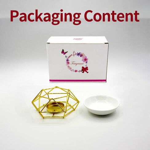 موقد الزيوت العطرية السيراميك والحديد الشمع المذاب شمعة ذهبية الشمع دفئا Tealight شمعة حامل رائحة الناشر للمنزل غرفة نوم غرفة المعيشة الهدايا والديكور in Kuwait