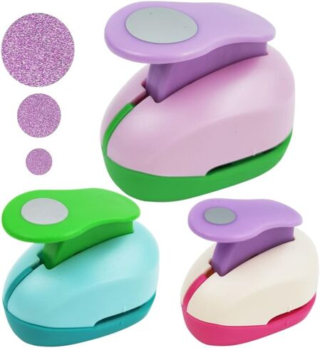 خرامة ثقب الحرف، 3 قطع ملونة صغيرة مستديرة لخرامة الورق أشكال ثقب دائري لبطاقات القصاصات هواية الحرف اليدوية ألبوم الصور DIY صياغة الأطفال (8 مم 15 مم 25 مم لون عشوائي) in Kuwait