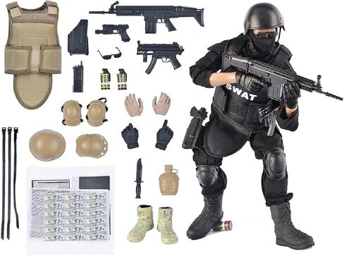 7Buy لعبة شخصيات الأكشن 12 بوصة 1:6 لعبة نموذج جندي قابل للانحناء (SWAT) in Saudi Arabia