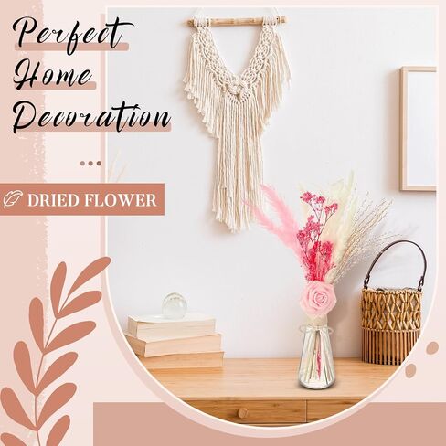 Hotop 6 Sets Pink Dried Pampas Grass Bouquet Centerpieces with Vase 19.6 Inch Natural Pampas Grass Decor Artificial Flowers for Boho Girl Baby Shower Home Wedding Decoration Table Centerpiece in Saudi Arabia