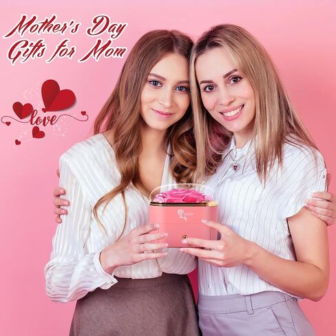 Mothers Day Mom Gifts,Eternal Rose Flower with Necklace Gifts for Women,Mother, Grandma,Wife and Girlfriend, Birthday Gift,Wedding, Thanksgiving Gift (Blue) in Saudi Arabia