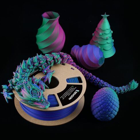 2024 New 3D Printed Dragon Tri-Colors Matte PLA Filament 1.75mm 1kg/2.2lbs Bundle, Multicolor Coextrusion Frosted PLA Filament, Fit for 99% FDM, 3D Printed Filament +/-0.02mm（Matte Red-Blue-Green） in Saudi Arabia