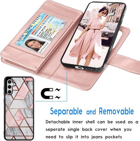 Galaxy S24 Plus Case, Galaxy S24+ Wallet Case, Tekcoo Luxury PU Leather ID Cash Credit Card Slots Holder Carrying Folio Flip Cover [Detachable Magnetic Hard Case] for Samsung S24 Plus 5G [Black] in Saudi Arabia