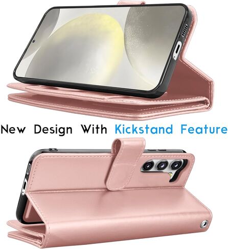 حافظة Galaxy S24 Plus، حافظة محفظة Galaxy S24+، Tekcoo الفاخرة من جلد البولي يوريثان، فتحات لبطاقات الائتمان النقدية، حامل غطاء قلاب قابل للطي [حافظة صلبة مغناطيسية قابلة للفصل] لهاتف Samsung S24 Plus 5G [أسود] in Kuwait