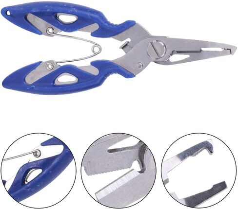 VBESTLIFE Multi-Function Fishing Plier, Carbon Steel Fishing Line Cutter Fishing Hook Remover Freshwater Saltwater Fishing Split Ring Braid Tool in Saudi Arabia