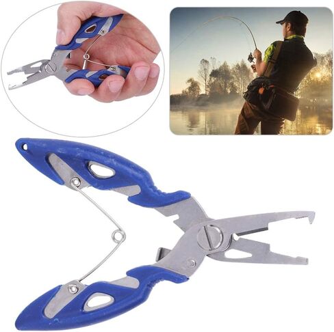 VBESTLIFE Multi-Function Fishing Plier, Carbon Steel Fishing Line Cutter Fishing Hook Remover Freshwater Saltwater Fishing Split Ring Braid Tool in Saudi Arabia