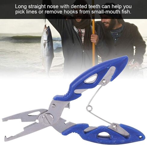 VBESTLIFE Multi-Function Fishing Plier, Carbon Steel Fishing Line Cutter Fishing Hook Remover Freshwater Saltwater Fishing Split Ring Braid Tool in Saudi Arabia