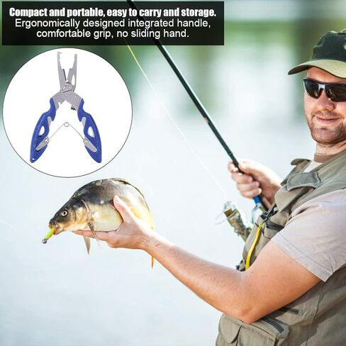 VBESTLIFE Multi-Function Fishing Plier, Carbon Steel Fishing Line Cutter Fishing Hook Remover Freshwater Saltwater Fishing Split Ring Braid Tool in Saudi Arabia