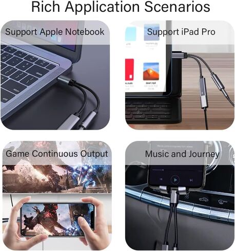 محول سماعة رأس وشاحن من النوع C إلى 3.5 ملم، 2 في 1 USB C إلى Aux Audio Jack Hi-Res DAC مع كابل دونغل للشحن السريع PD 60W متوافق مع Pixel 4 3 XL وGalaxy S21 S20 S20+ Plus Note 20 (أسود) in Kuwait