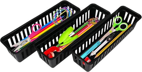 12 Pack Classroom Storage Baskets Bins, Pencil Holder Baskets for Kids Desk Rectangle Office Supply Baskets in Saudi Arabia