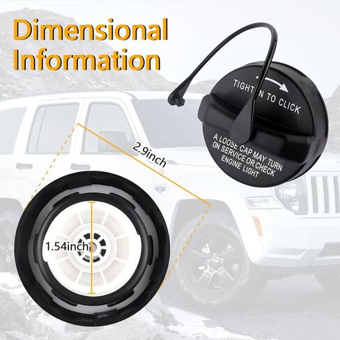 غطاء غطاء الغاز متوافق مع دودج كرايسلر رام جيب رانجلر، ملحقات السيارة القياسية استبدال غطاء الوقود OEM #52030377AB، 52030377AA مع حشية غطاء الغاز in Kuwait