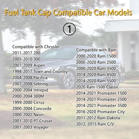 غطاء غطاء الغاز متوافق مع دودج كرايسلر رام جيب رانجلر، ملحقات السيارة القياسية استبدال غطاء الوقود OEM #52030377AB، 52030377AA مع حشية غطاء الغاز in Kuwait