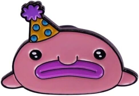 Blobfish Blob Fish Birthday Party Hat Cute Animal 1.25" Enamel Pin Badge in Saudi Arabia