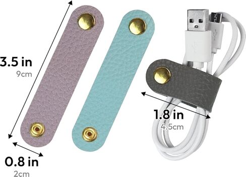 Carrotez Leather Cord Organizer, Cable Organizer for Travel, Cord Keeper, Cable Ties, Cable Straps, Cord Wraps for Charging Cords - 3 pcs (Black) in Kuwait