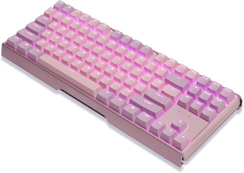 Happy Balls Keycaps الخلفية PBT Cherry MX Keycap Set Doubleshot OEM Profile شفافة مع Keycap Puller لتخطيط الولايات المتحدة 61 87 104 108 MX Switches لوحة المفاتيح الميكانيكية (مجموعة أرجوانية وردية) in Kuwait