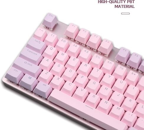 Happy Balls Keycaps الخلفية PBT Cherry MX Keycap Set Doubleshot OEM Profile شفافة مع Keycap Puller لتخطيط الولايات المتحدة 61 87 104 108 MX Switches لوحة المفاتيح الميكانيكية (مجموعة أرجوانية وردية) in Kuwait