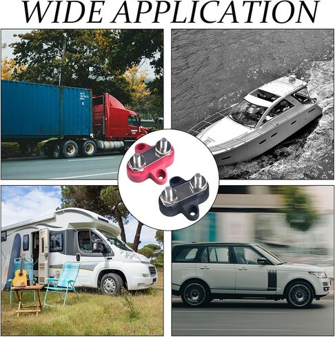 كتلة طرفية لشريط الحافلة 12 فولت كتلة طرفية للبطارية 1/4 بوصة كتلة توزيع الطاقة مزدوجة الأزرار M6 شريط تيار مستمر إيجابي/سلبي لسيارة القوارب البحرية (أحمر وأسود، 1/4 بوصة) in Kuwait