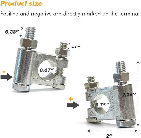 نهاية محطات البطارية العلوية للمركبات البحرية قارب RV السلبية والإيجابية 2 قطعة in Kuwait