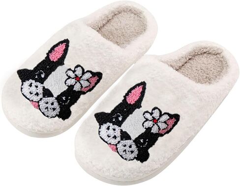 Women's & Men's Fluffy Plush Slippers - Cute Cartoon Animal House Slippers - Cuddly Warm Indoor/Outdoor Fuzzy Memory Foam Retro Home Couple Shoes in Kuwait