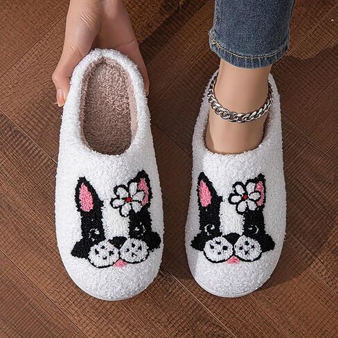 Women's & Men's Fluffy Plush Slippers - Cute Cartoon Animal House Slippers - Cuddly Warm Indoor/Outdoor Fuzzy Memory Foam Retro Home Couple Shoes in Kuwait