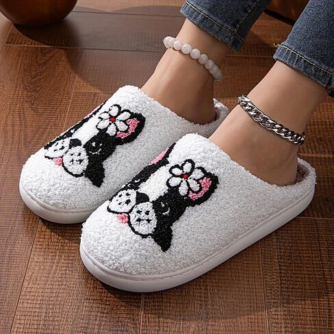 Women's & Men's Fluffy Plush Slippers - Cute Cartoon Animal House Slippers - Cuddly Warm Indoor/Outdoor Fuzzy Memory Foam Retro Home Couple Shoes in Kuwait