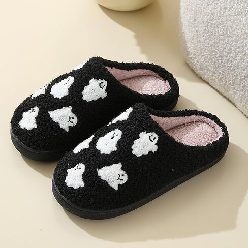 Afellicy Halloween Slippers for Women Holiday Gifts House Home Bedroom Slipper Memory Foam Retro Indoor Outdoor Shoes in Saudi Arabia